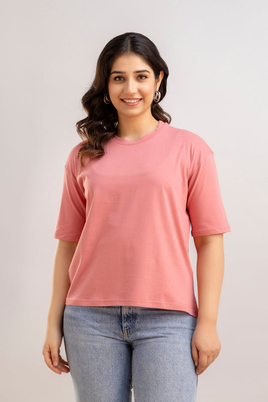 over sized t shirt-peach