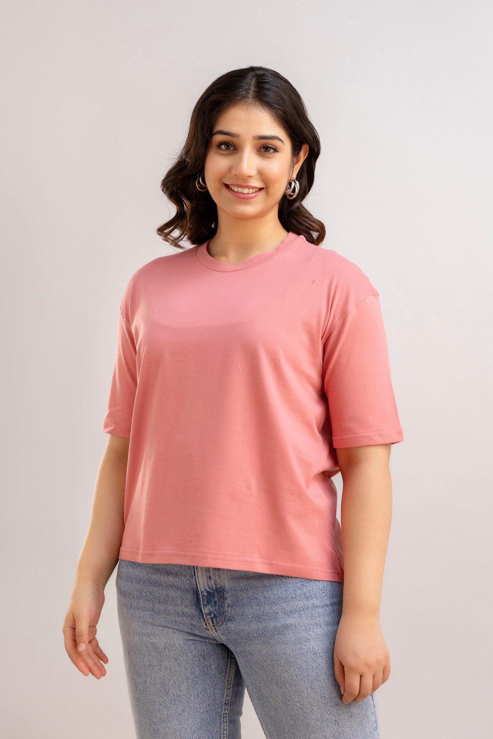 over sized t shirt-peach