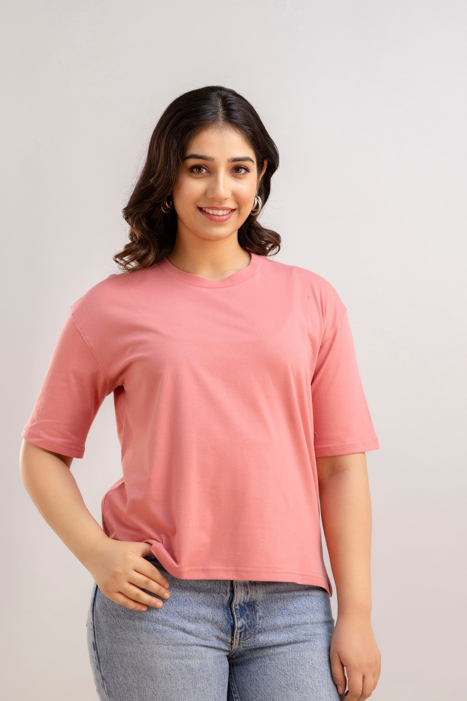 over sized t shirt-peach