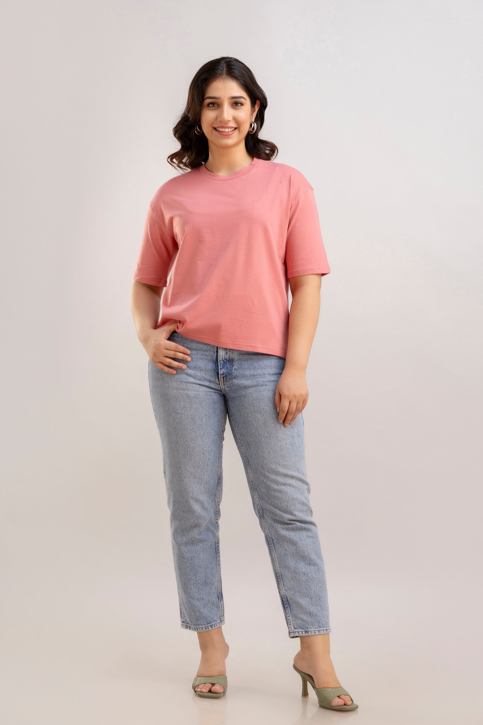 over sized t shirt-peach