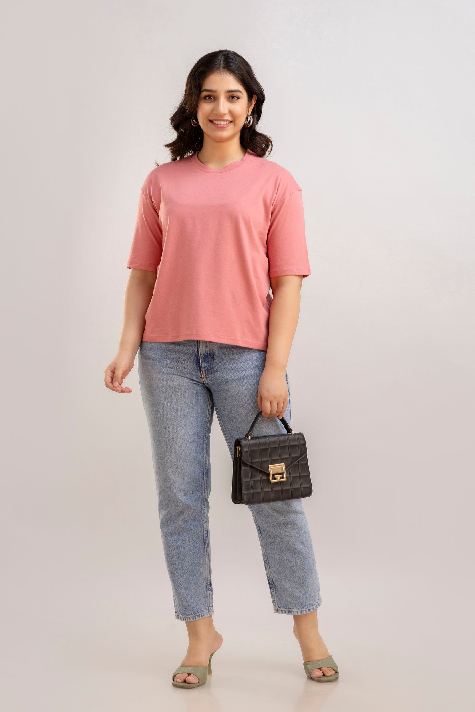 over sized t shirt-peach