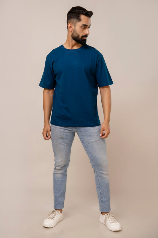 Men's Oversized T-shirt -teel blue