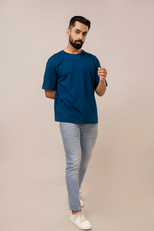 Men's Oversized T-shirt -teel blue