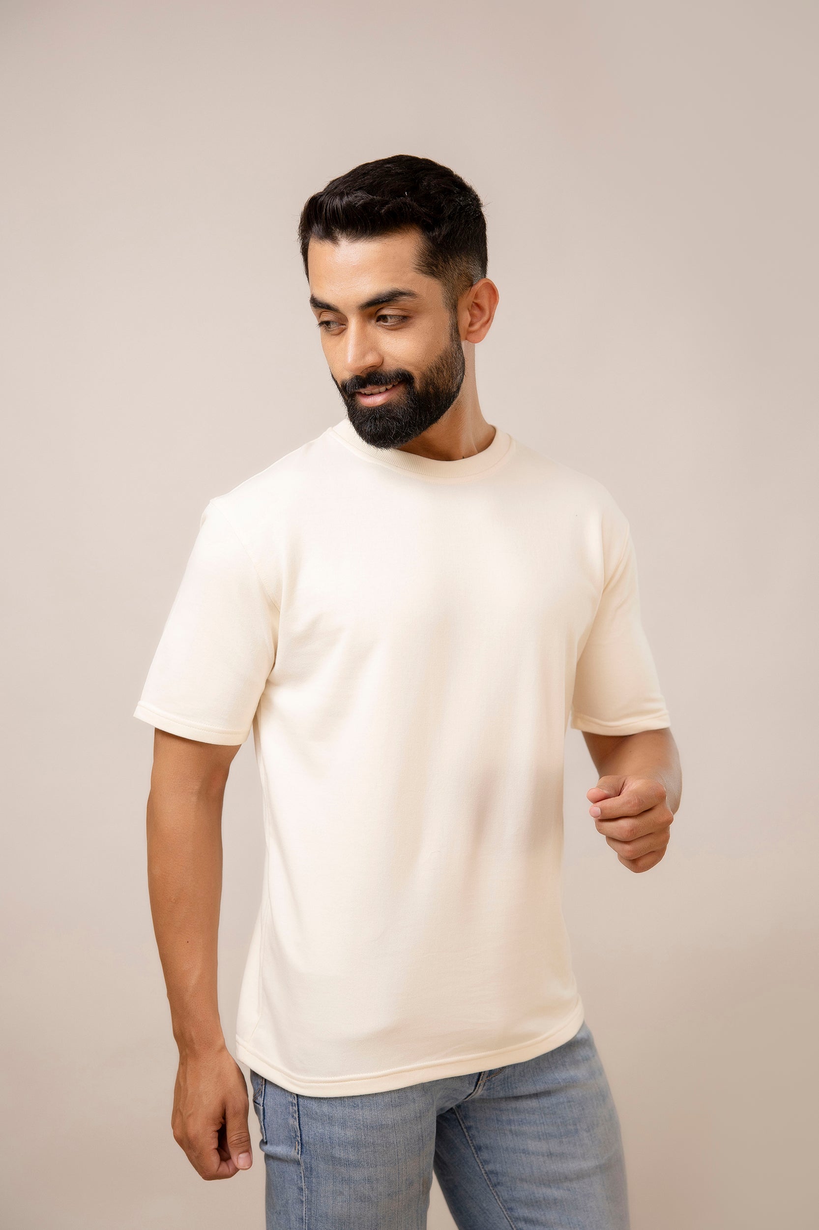 Men's Oversized T-shirt -CREAM