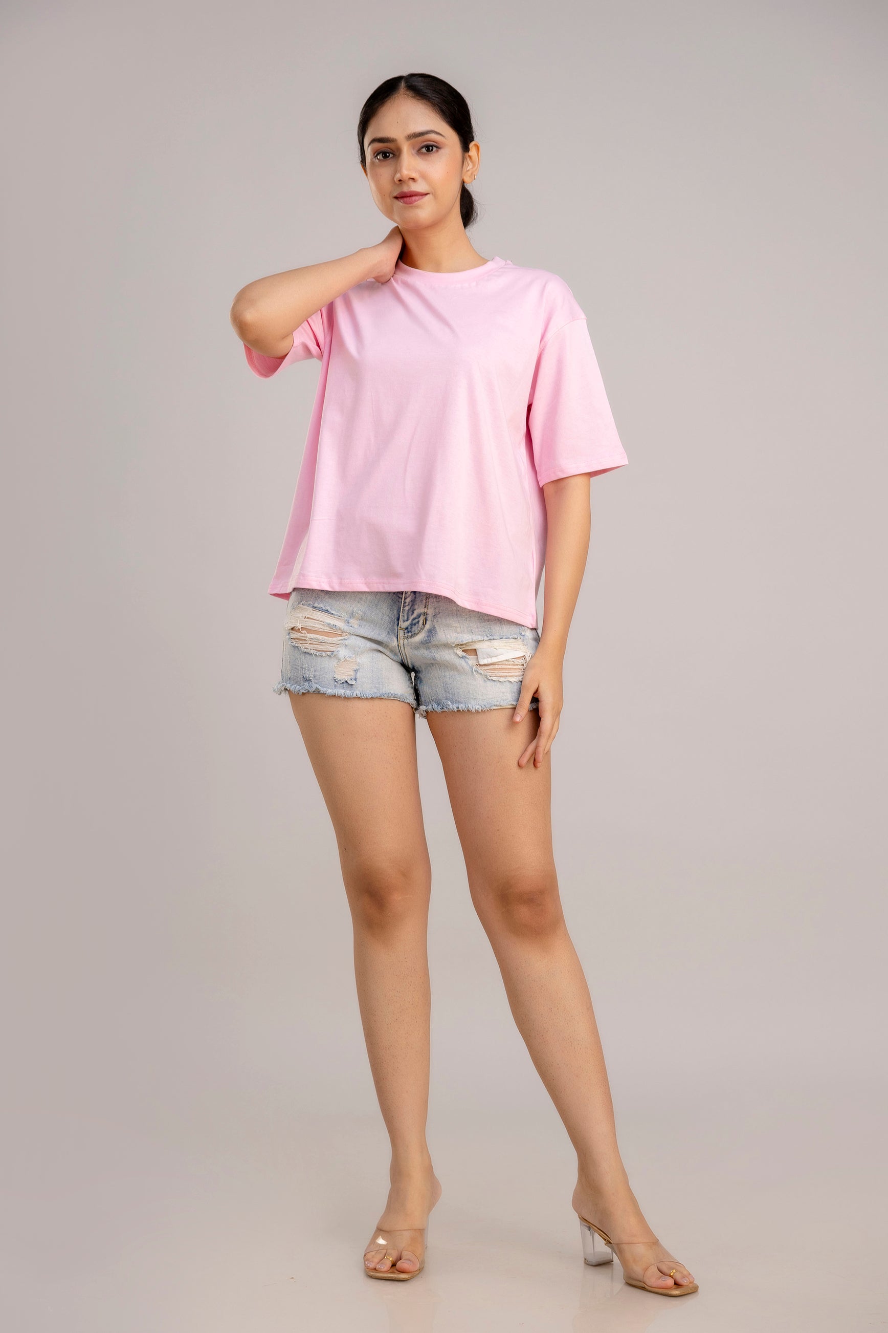 pink oversized t shirt